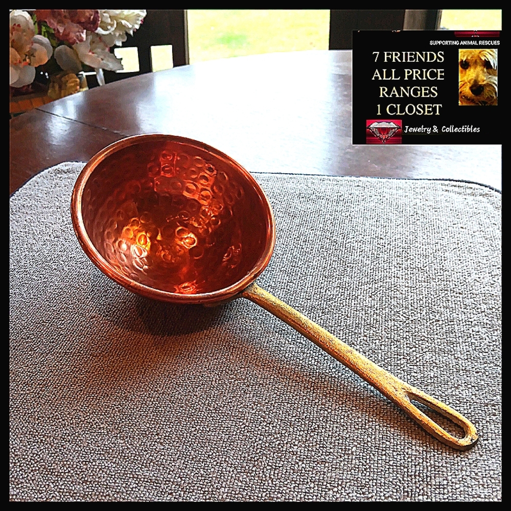Vintage Hammered Copper Decor Spoon